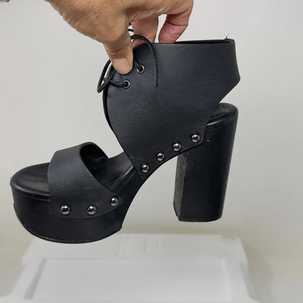 JIL SANDER NAVY‎ Sandals / 36 / 6.5 To 7 BLK / Leather Black 5 Inches Tall
